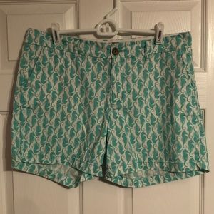Teal Sea Horse Print Shorts